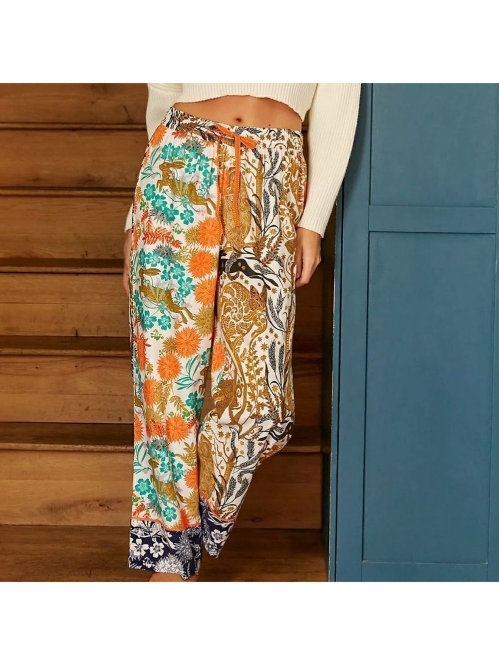 Anthropologie XXS Cally Conway Flannel Sleep Pants in Combo Ivory